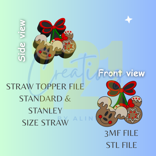 GINGER MOUSE COUPLE STRAW TOPPER STL FILE