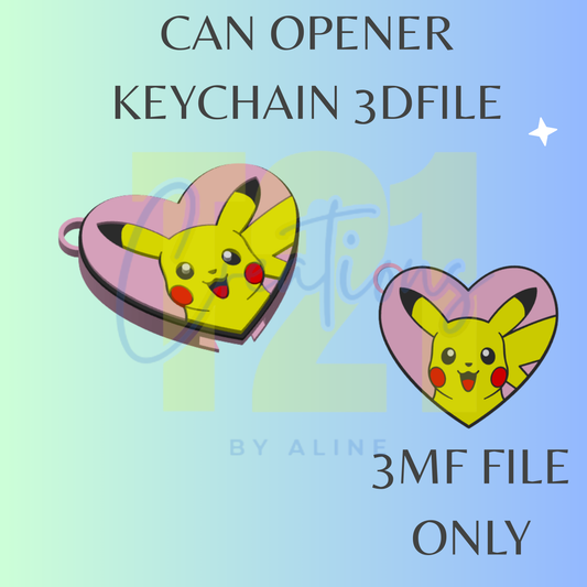 HEART PI-KA CAN OPENER 3MF FILE
