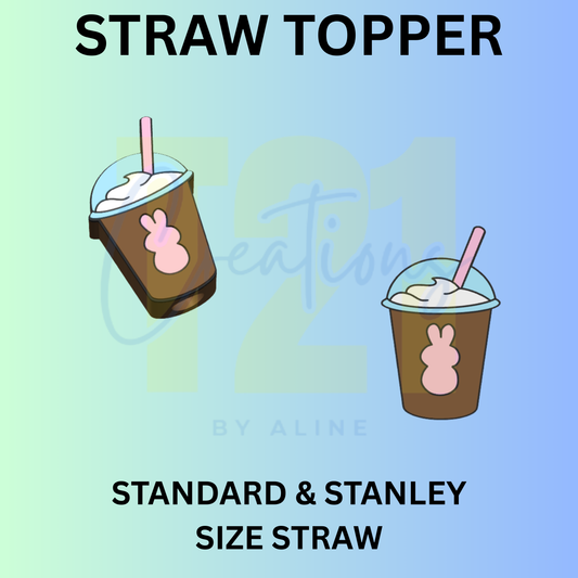 BUNNY COFFEE STRAW TOPPER