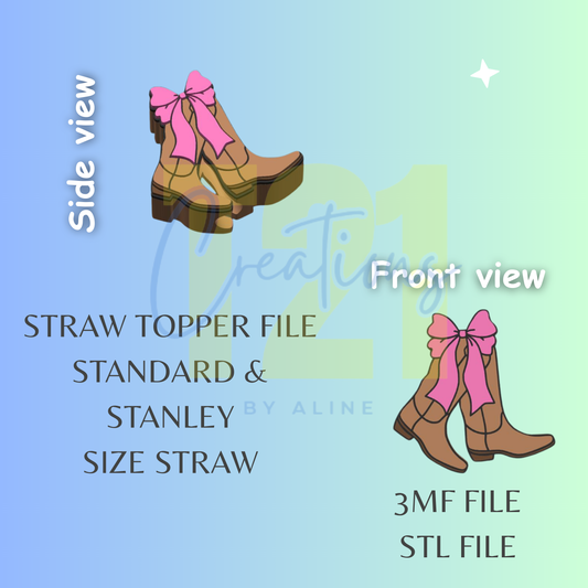 COWGIRL BOOTS STRAW TOPPER STL FILE