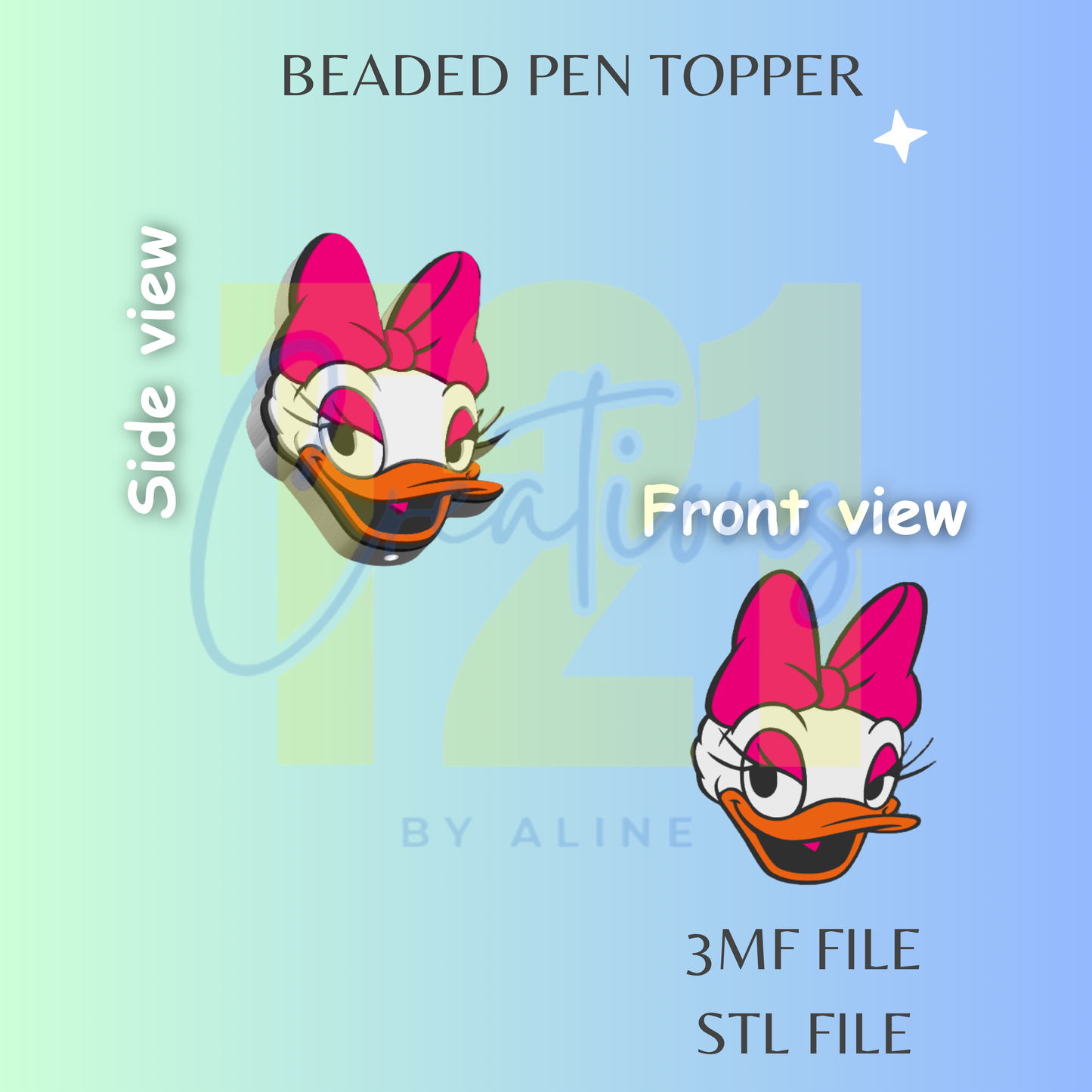 GIRL DUCK PEN TOPPER STL FILE