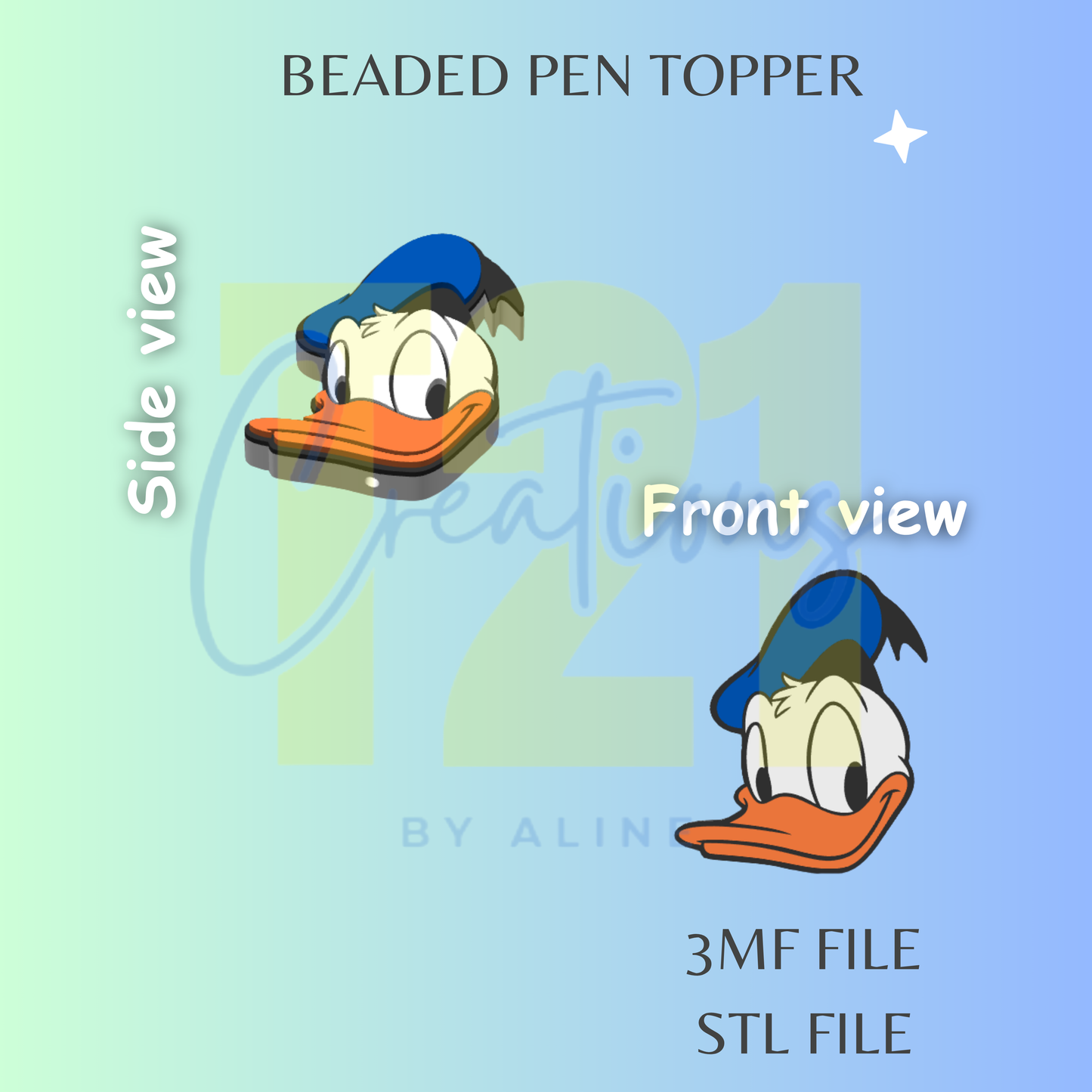 BOY DUCK PEN TOPPER STL FILE