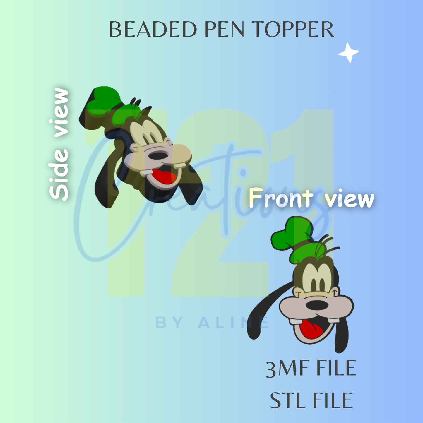 SILLY DOG PEN TOPPER STL FILE