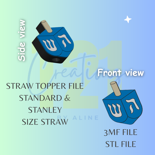 DREIDEL STRAW TOPPER STL FILE