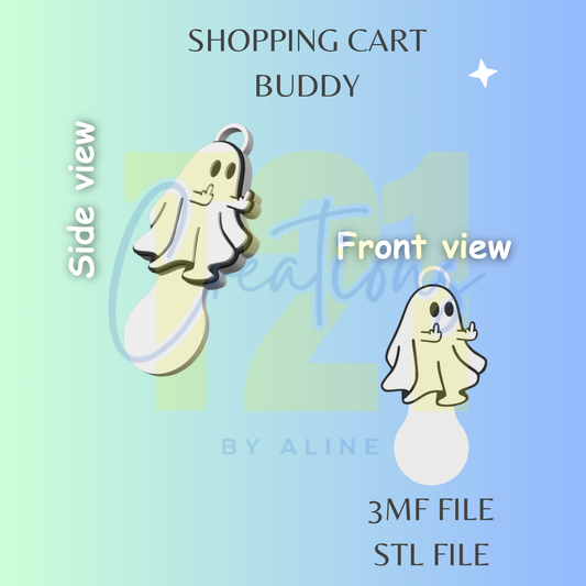 SASSY GHOST SHOPPING CART BUDDY STL FILE