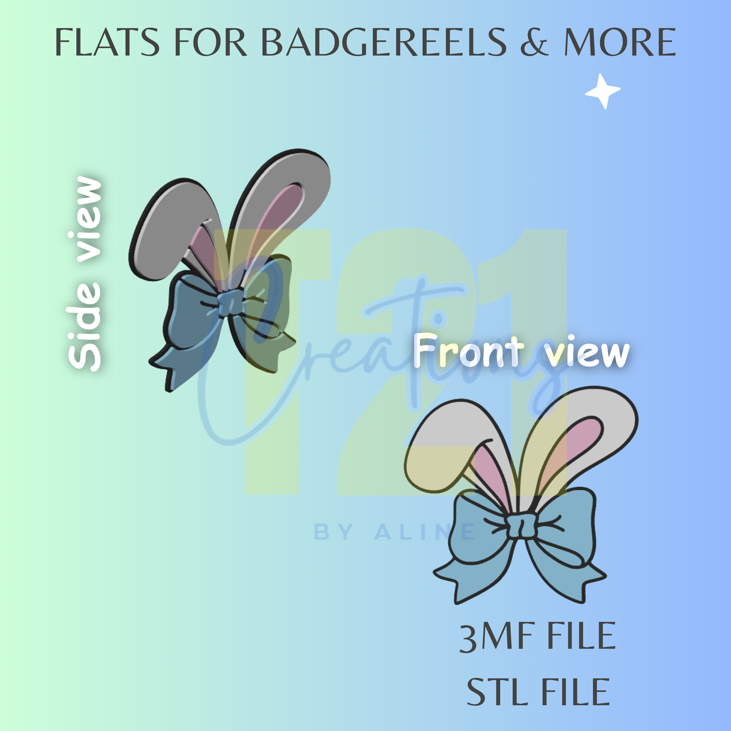 BUNNY EARS FLAT STL FILE