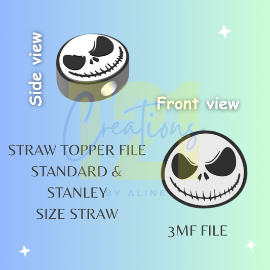 SKELLETON STRAW TOPPER STL FILE