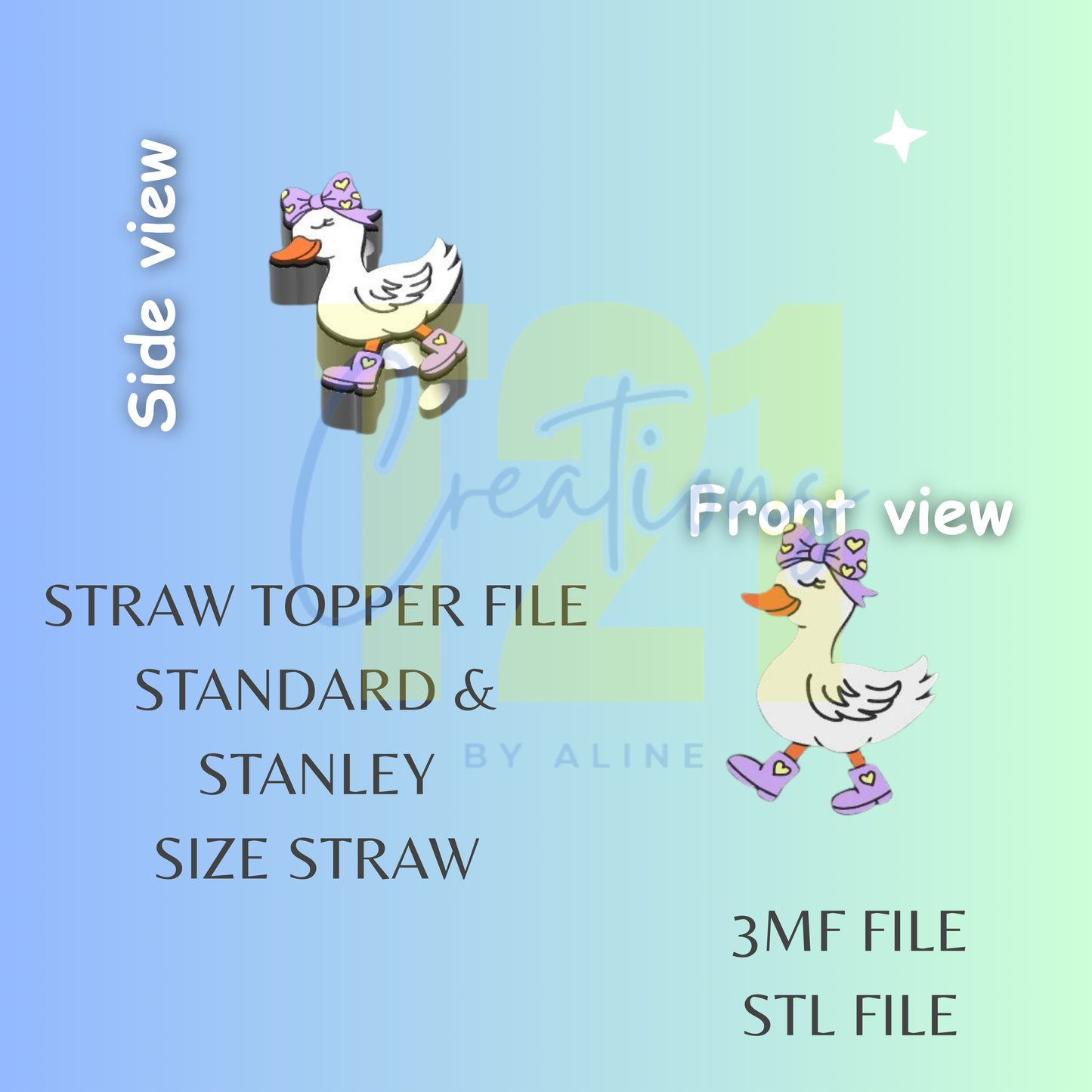 CUTE DUCK TOPPER STL FILE