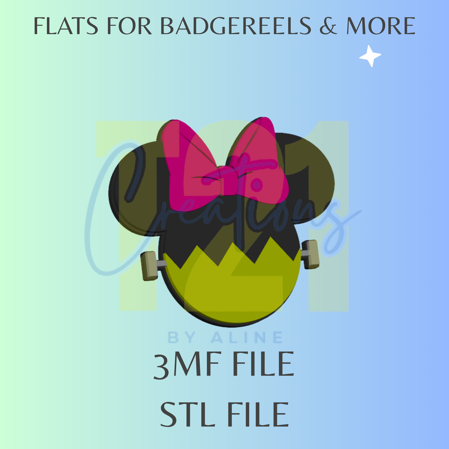 GIRL MOUSE ZOMBIE FLAT STL FILE