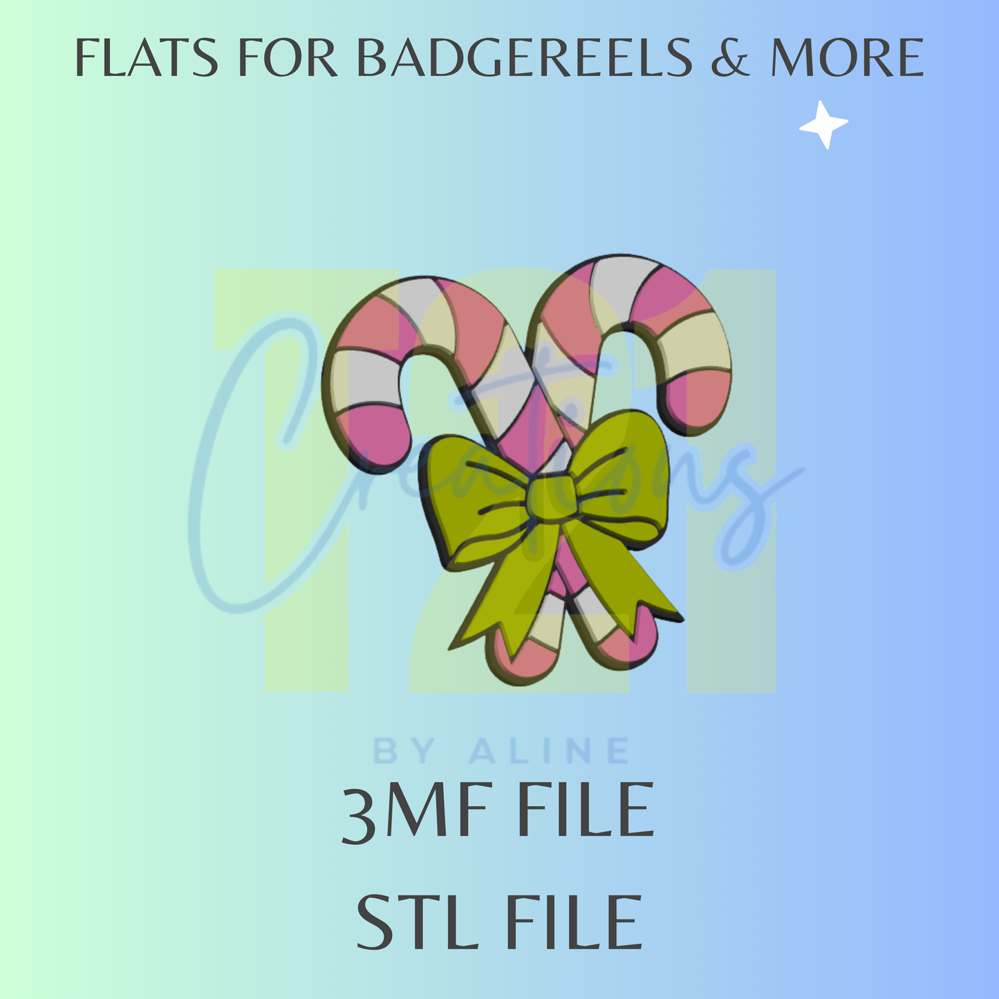 CANDY CANE FLAT STL FILE