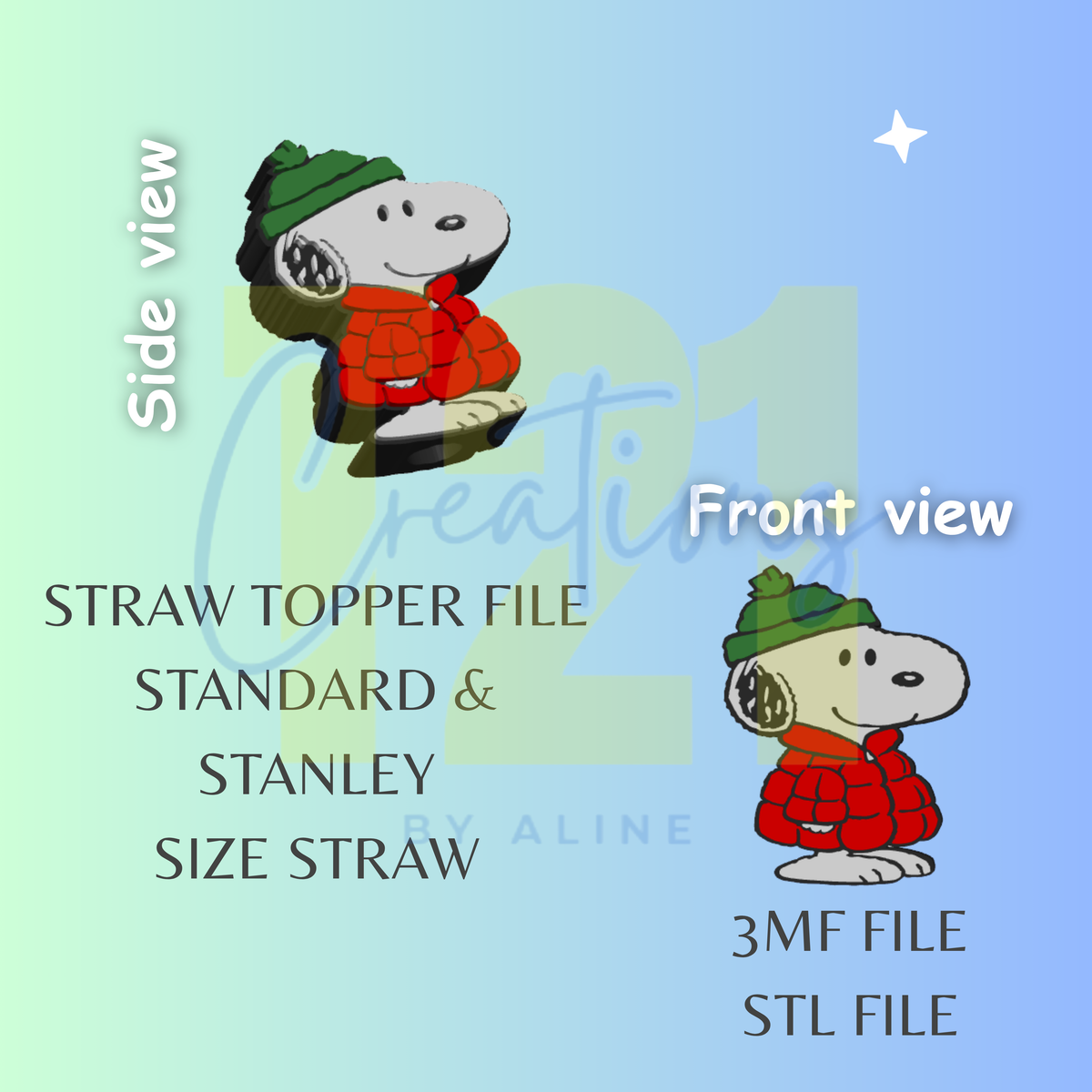 WINTER WHITE DOG STRAW TOPPER STL FILE
