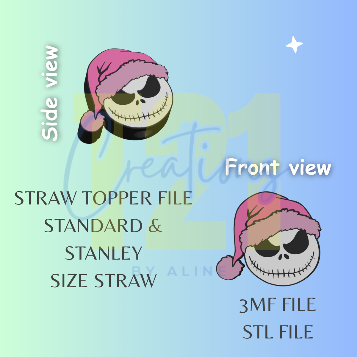 XMAS JACK STRAW TOPPER STL FILE