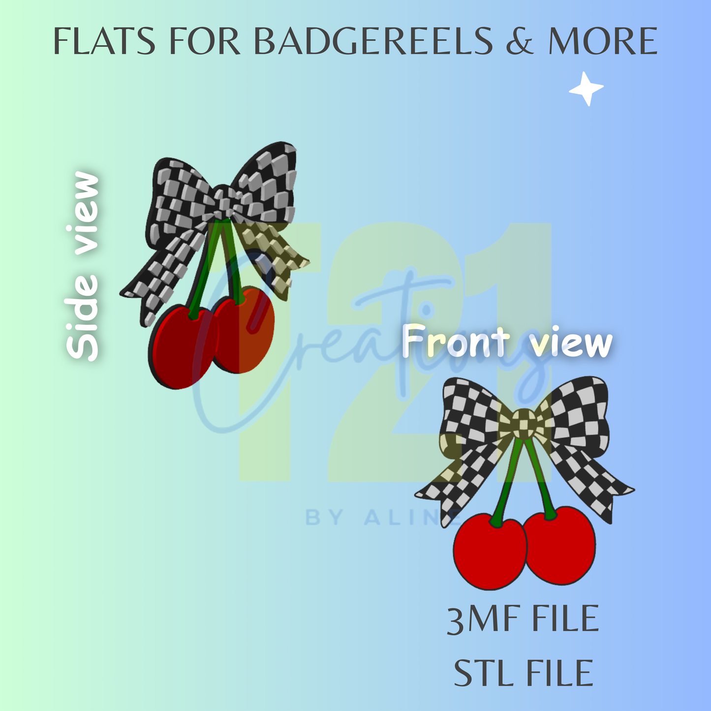 CHECKERED CHERRIES FLAT STL FILE