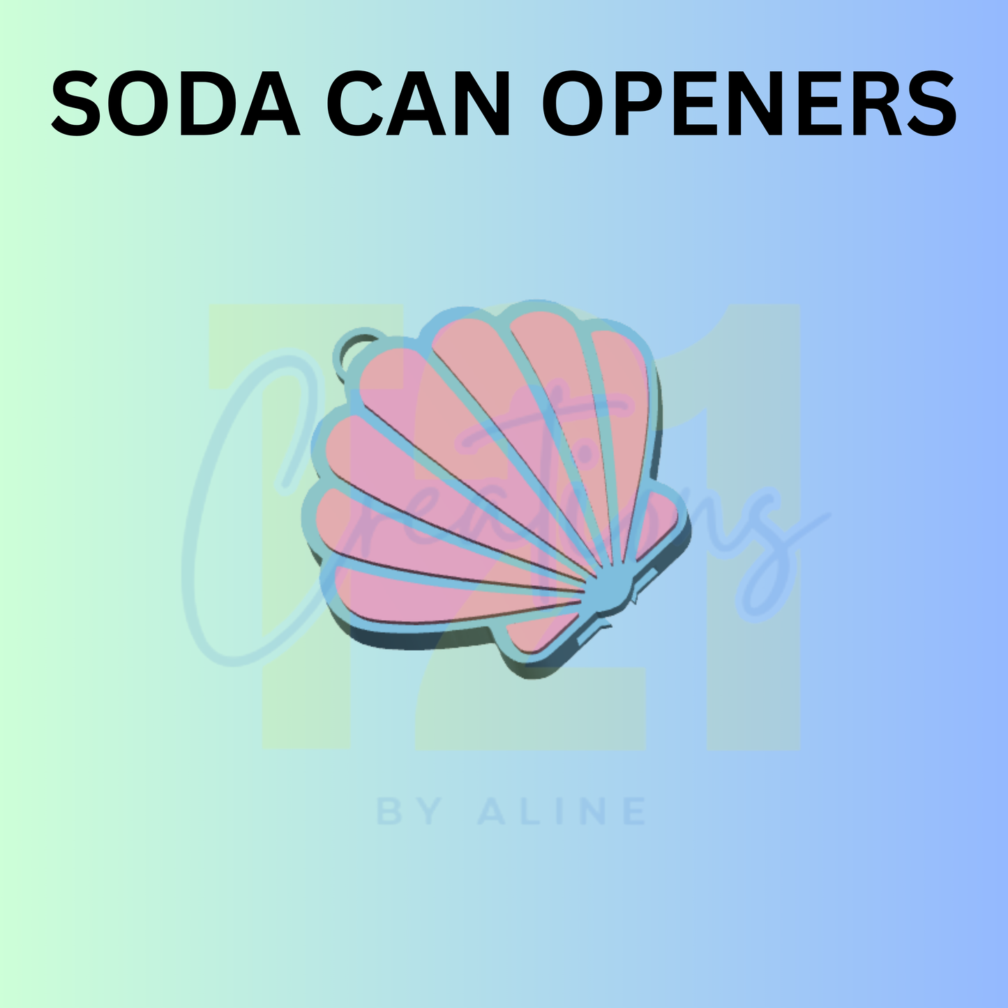 SHELL SODA CAN OPENER KEYCHAIN