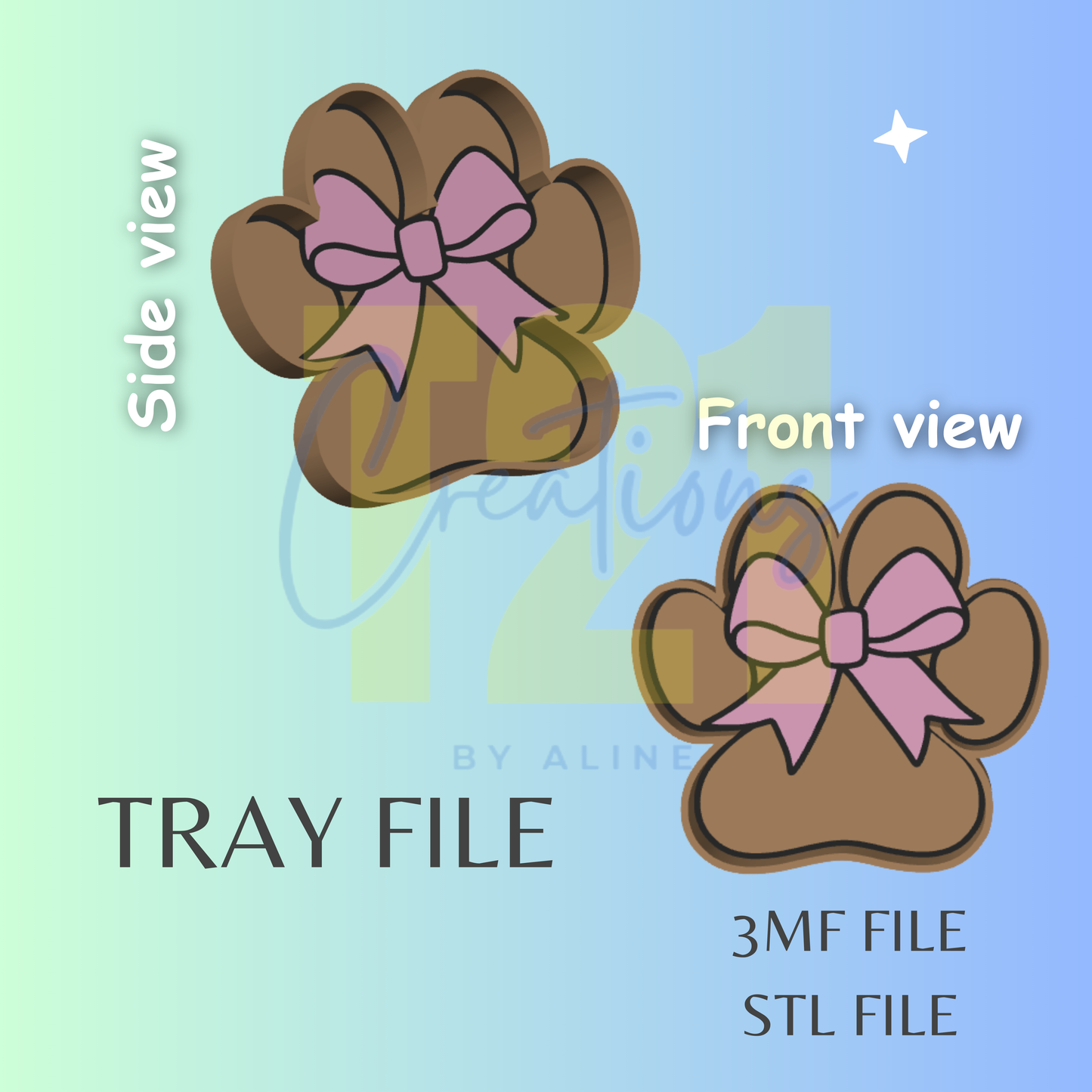 COQUETTE PAW TRAY STL FILE