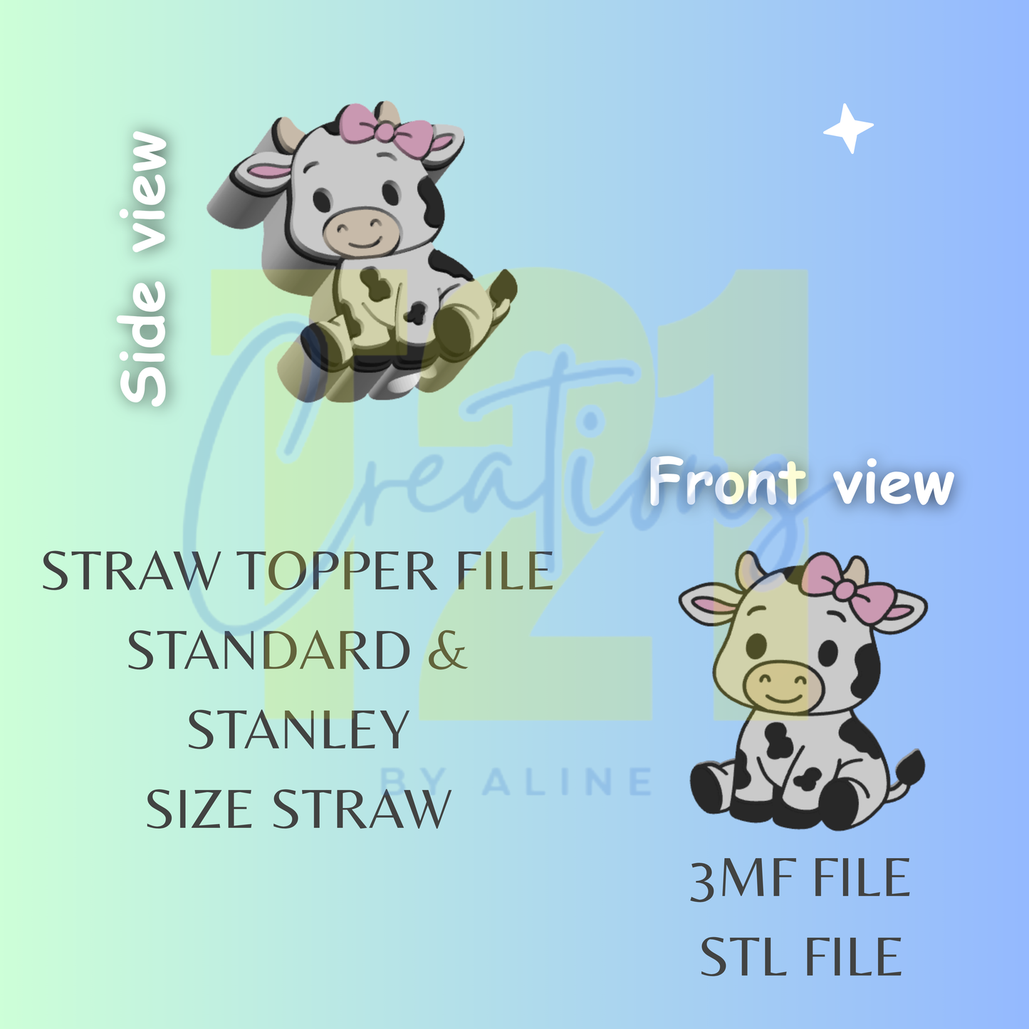 COW 4 TOPPER STL FILE