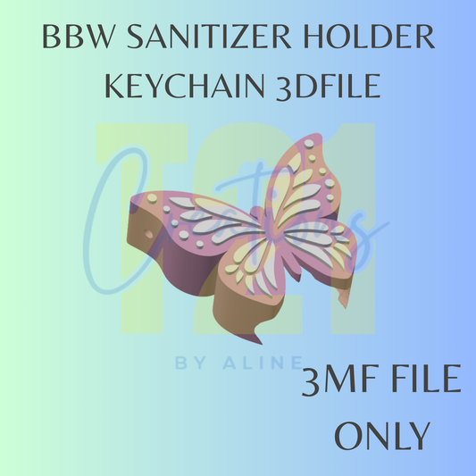 BUTTERFLY BBW SANITIZER KEYCHAIN 3MF FILE