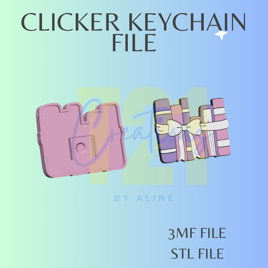 BOOKS CLICKER KEYCHAIN STL FILE