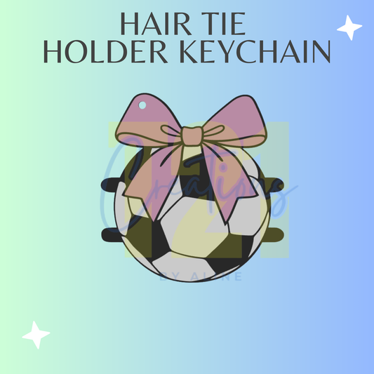 SOCCER HAIR TIE HOLDER KEYCHAIN