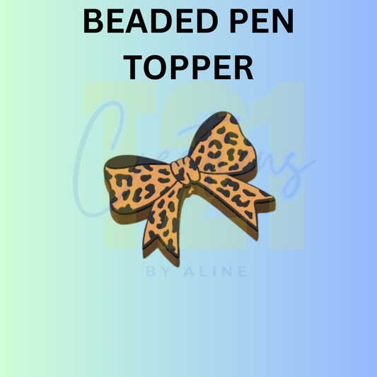 ANIMAL PRINT BOW PEN TOPPER
