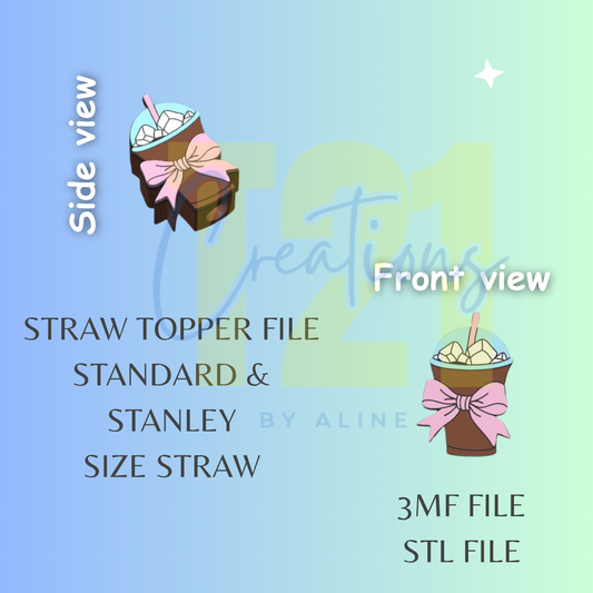 COLD COFFEE STRAW TOPPER STL FILE
