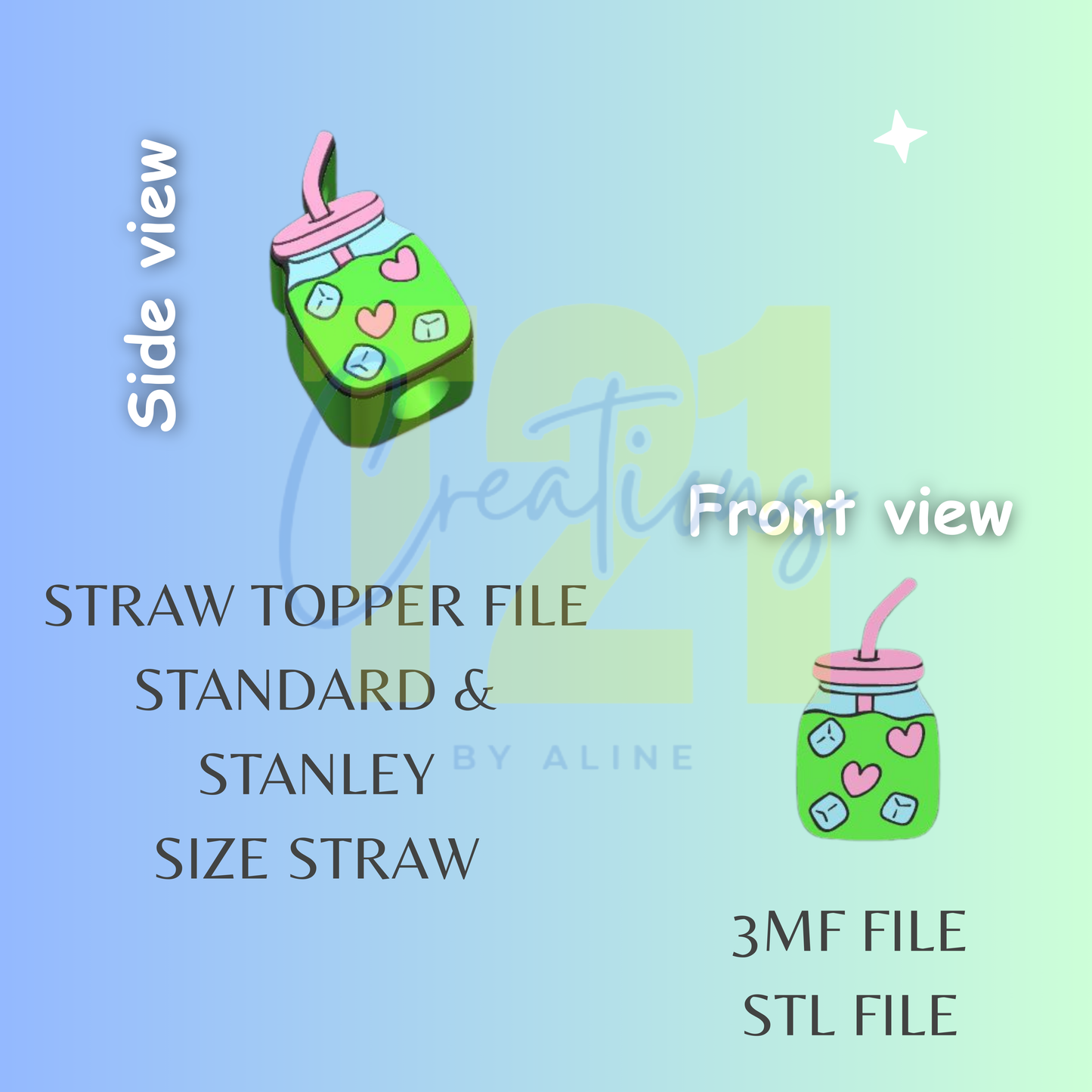 JAR CUP STRAW TOPPER STL FILE