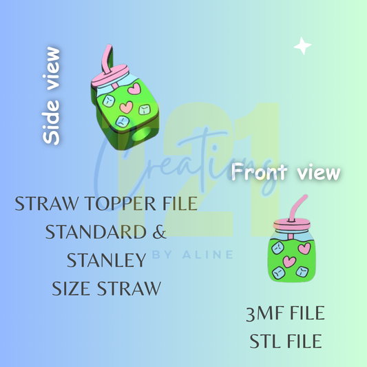 JAR CUP STRAW TOPPER STL FILE
