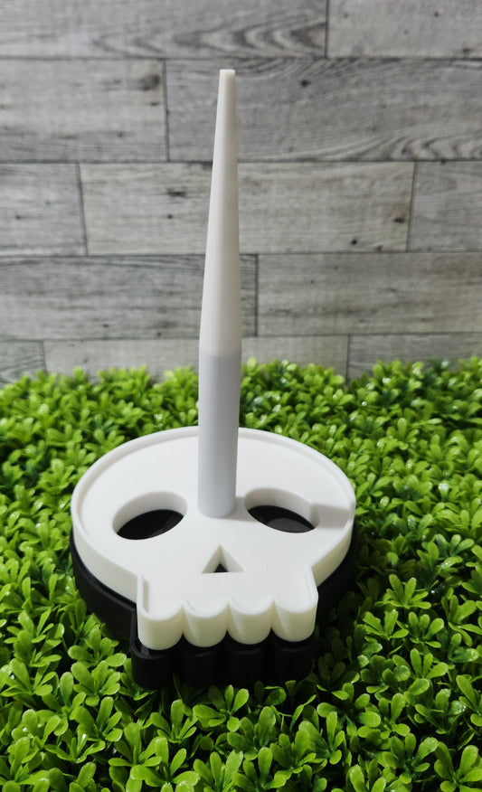 Skull yarn holder/spinner