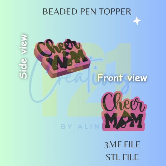 CHEER MOM PEN TOPPER STL FILE