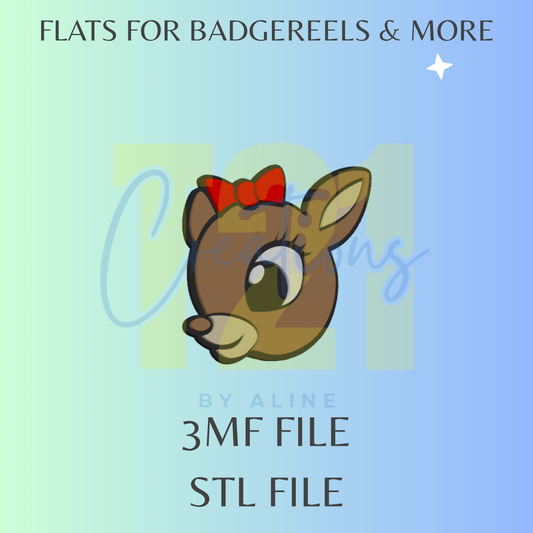 GIRL REINDEER FLAT STL FILE