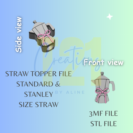 MOKA (CAFETERA) STRAW TOPPER STL FILE