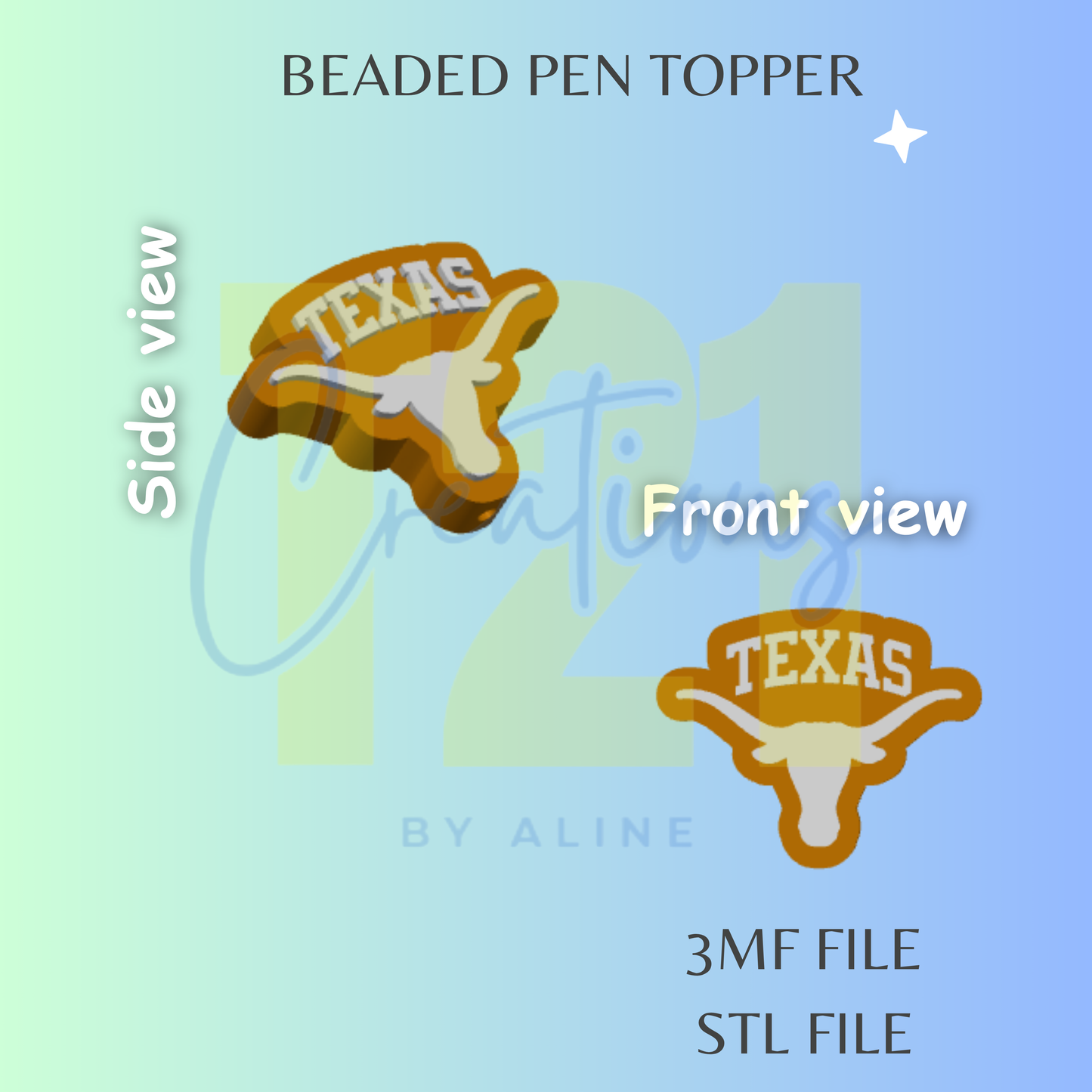 TEXAS 2 PEN TOPPER STL FILE