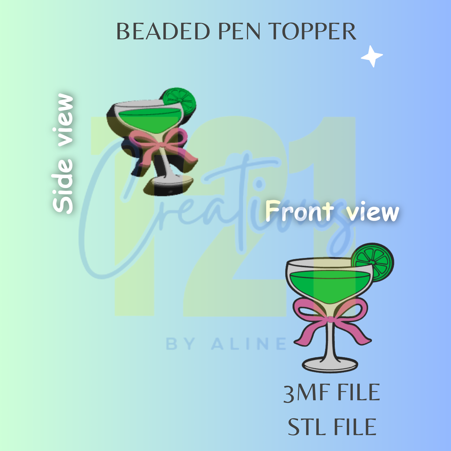 MARGARITA PEN TOPPER STL FILE