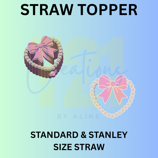 PEARL HEART STRAW TOPPER