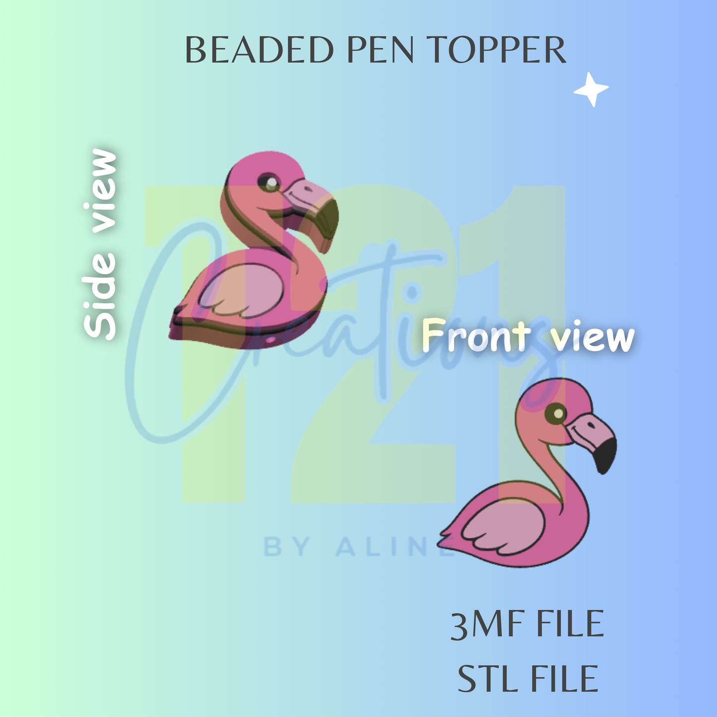 FLAMINGO PEN TOPPER STL FILE