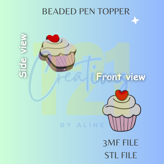 CUPCAKE PEN TOPPER STL FILE