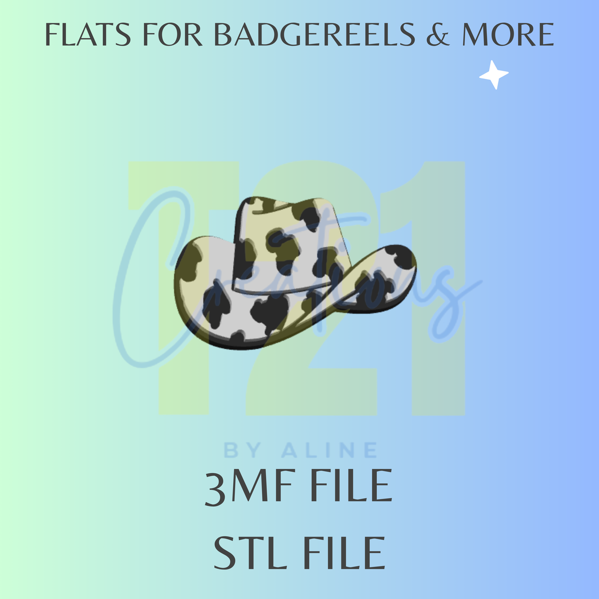 COW PRINT HAT FLAT STL FILE