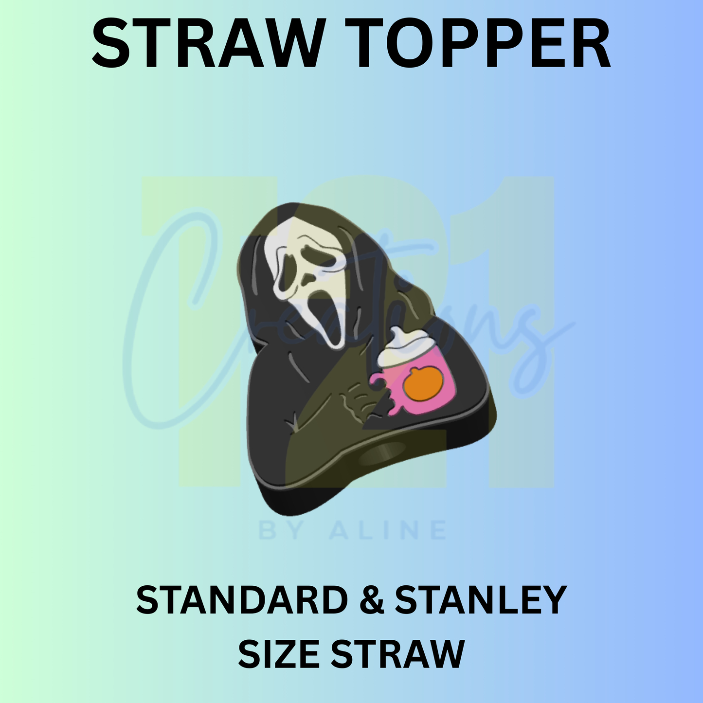 COFFEE FACE GHOST STRAW TOPPER