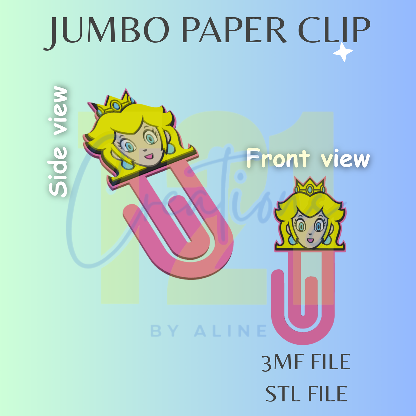 PINK PRINCESS JUMBO PAPER CLIP STL FILE
