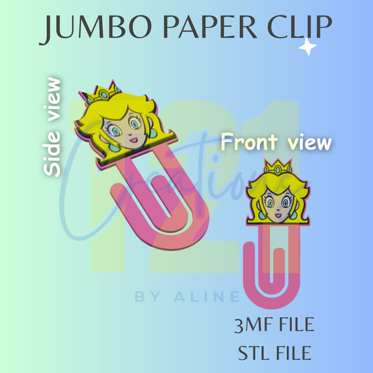 PINK PRINCESS JUMBO PAPER CLIP STL FILE