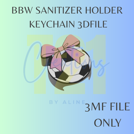COQUETTE SOCCER BBW SANITIZER KEYCHAIN 3MF FILE