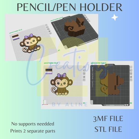 MONKEY PENCIL HOLDER STL FILE