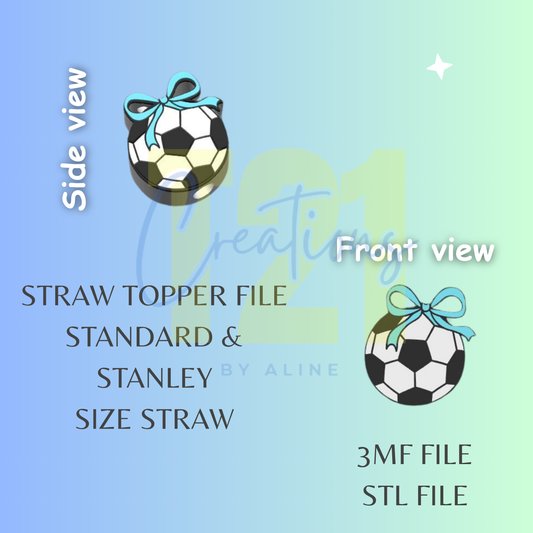 COQUETTE SOCCER BALL STRAW TOPPER STL FILE