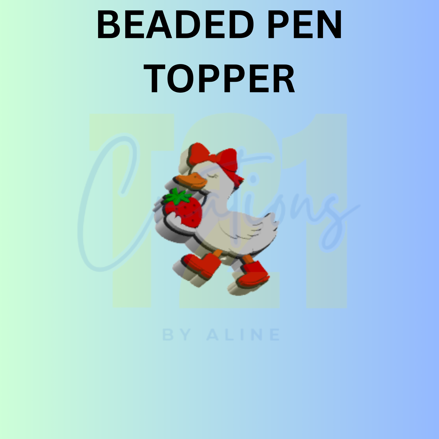 STRAWBERRY GOOSE PEN TOPPER