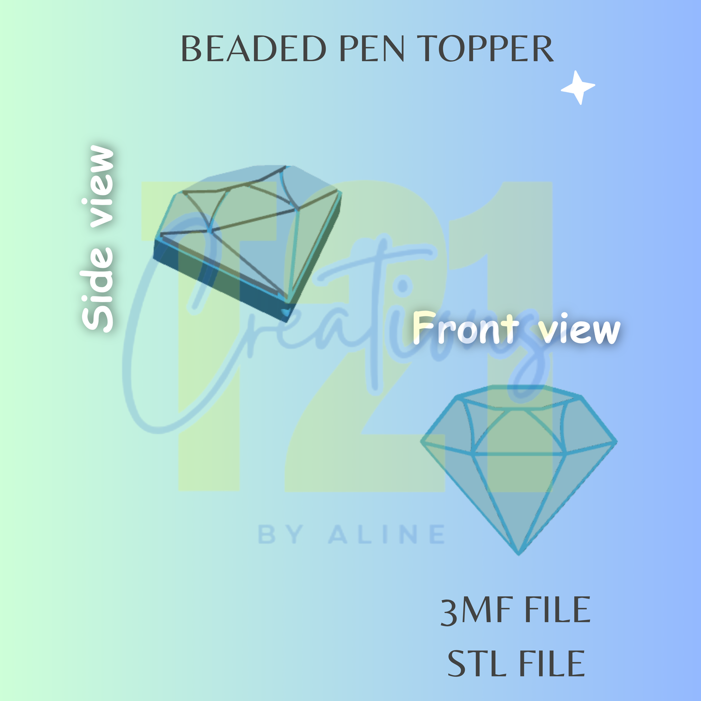 DIAMOND PEN TOPPER STL FILE