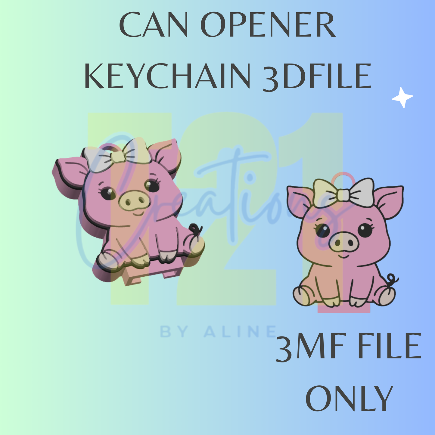 COQUETTE PIG CAN OPENER 3MF FILE