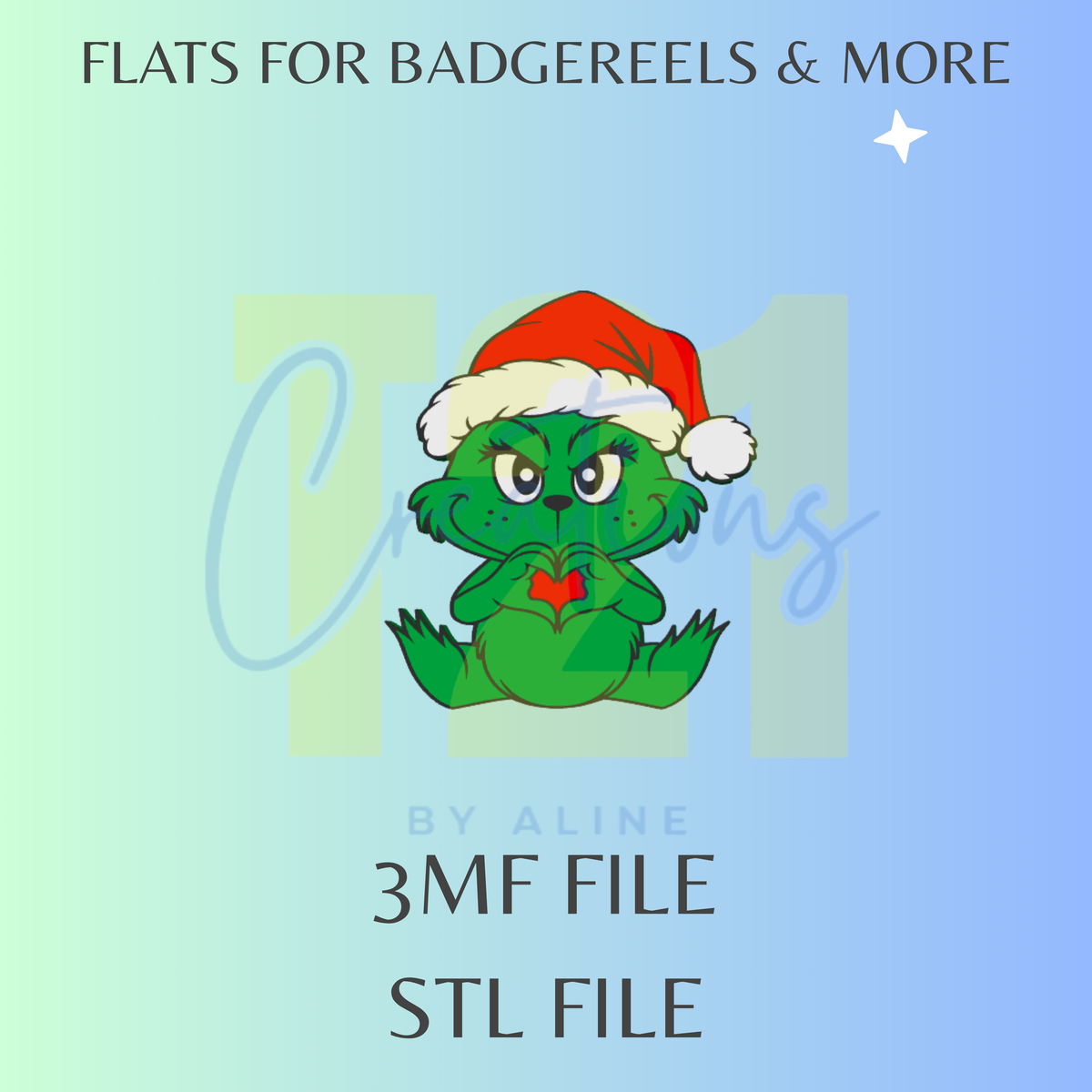 BABY GROUCH HEART FLAT STL FILE