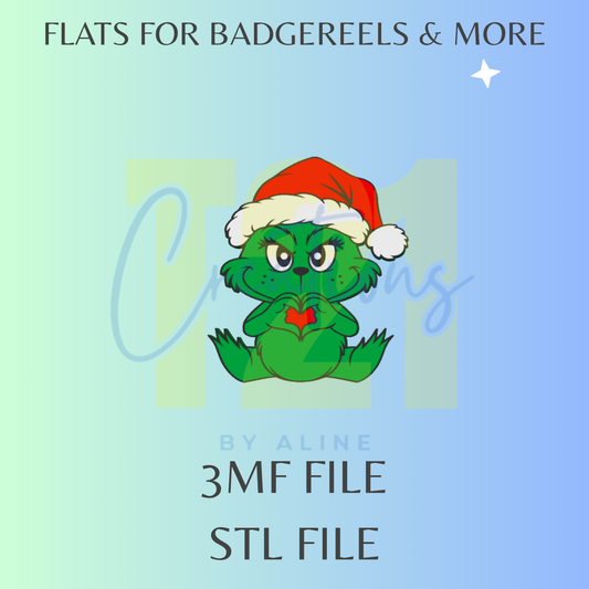 BABY GROUCH HEART FLAT STL FILE