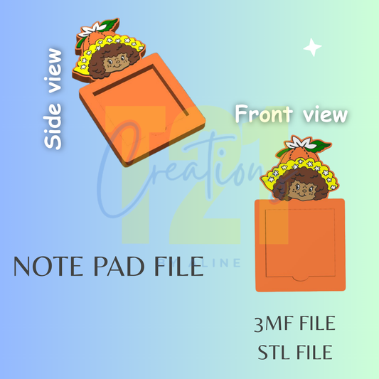 ORANGE GIRL NOTE PAD STL FILE