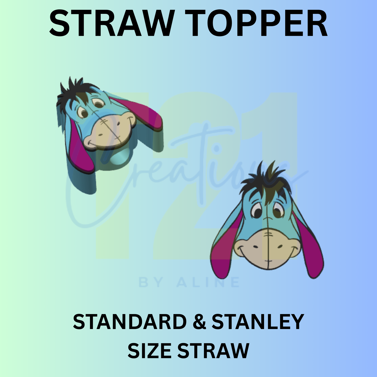 DONKEY FACE STRAW TOPPER